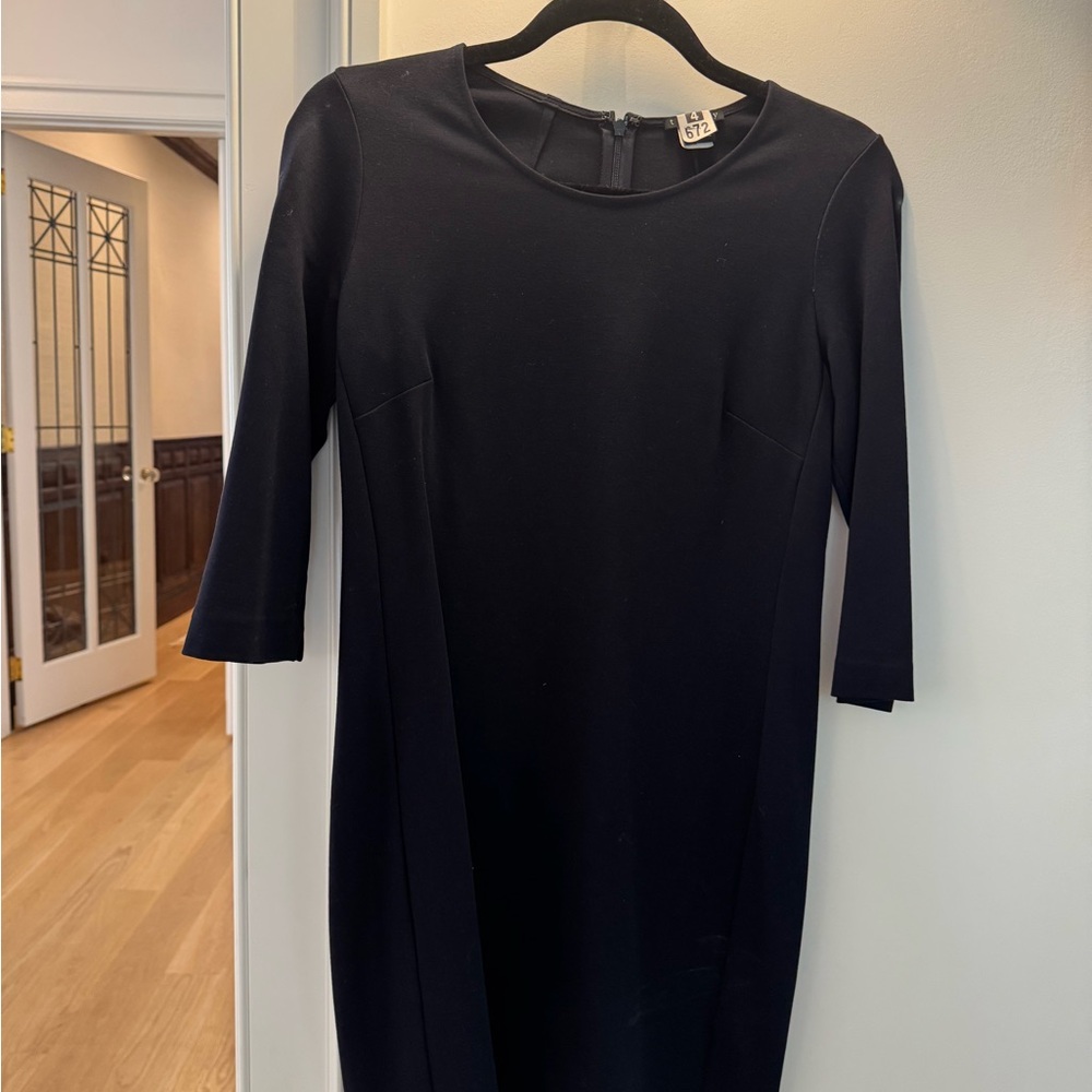 Theory Classic Black Sheath 3/4 sleeve Dress